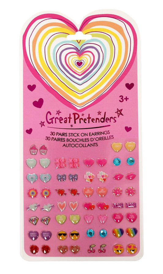 Boucles d'oreille adhésives - Heart - 30 paires