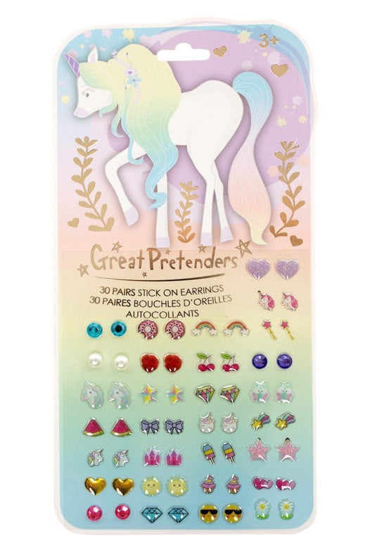 Boucles d'oreille adhésives - Whimsical Unicorn - 30 paires