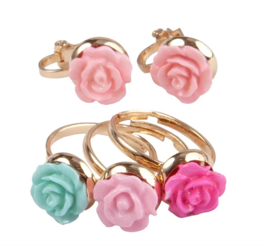 Lot de 3 bagues et boucles d'oreilles - Boutique Rose