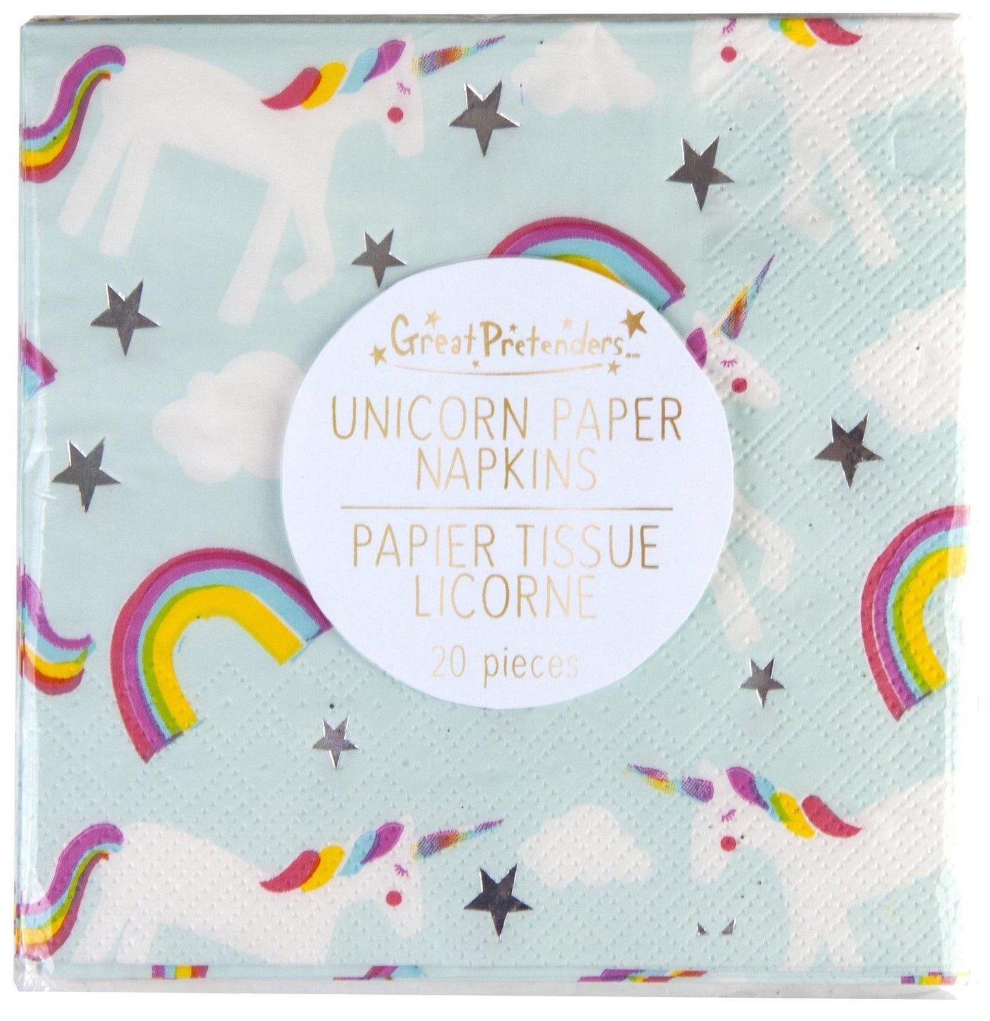 Set de 20 serviettes licorne