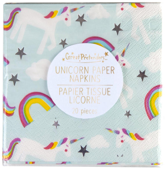 Set de 20 serviettes licorne