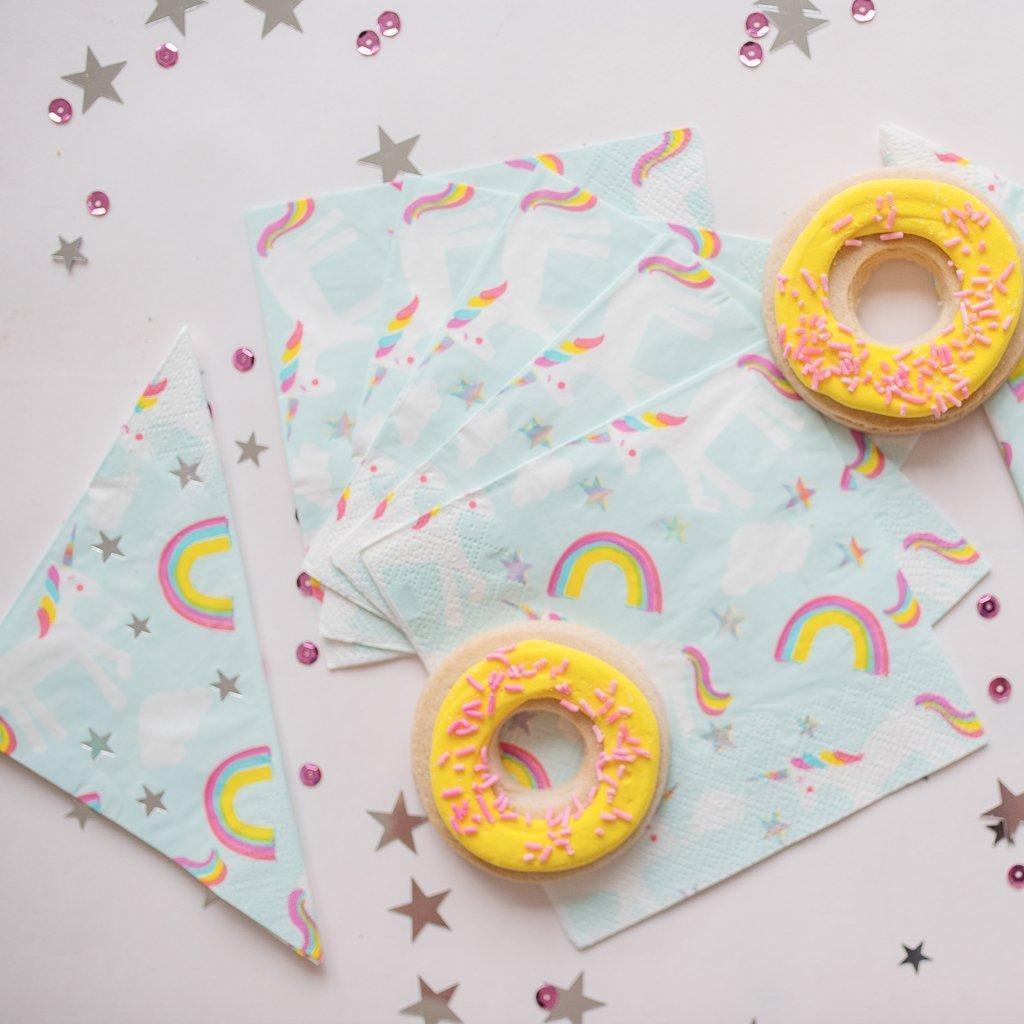 Set de 20 serviettes licorne