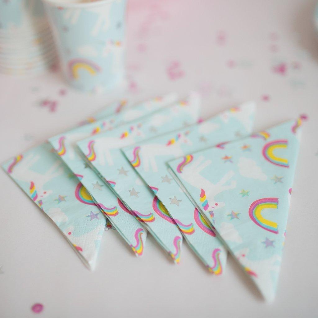 Set de 20 serviettes licorne