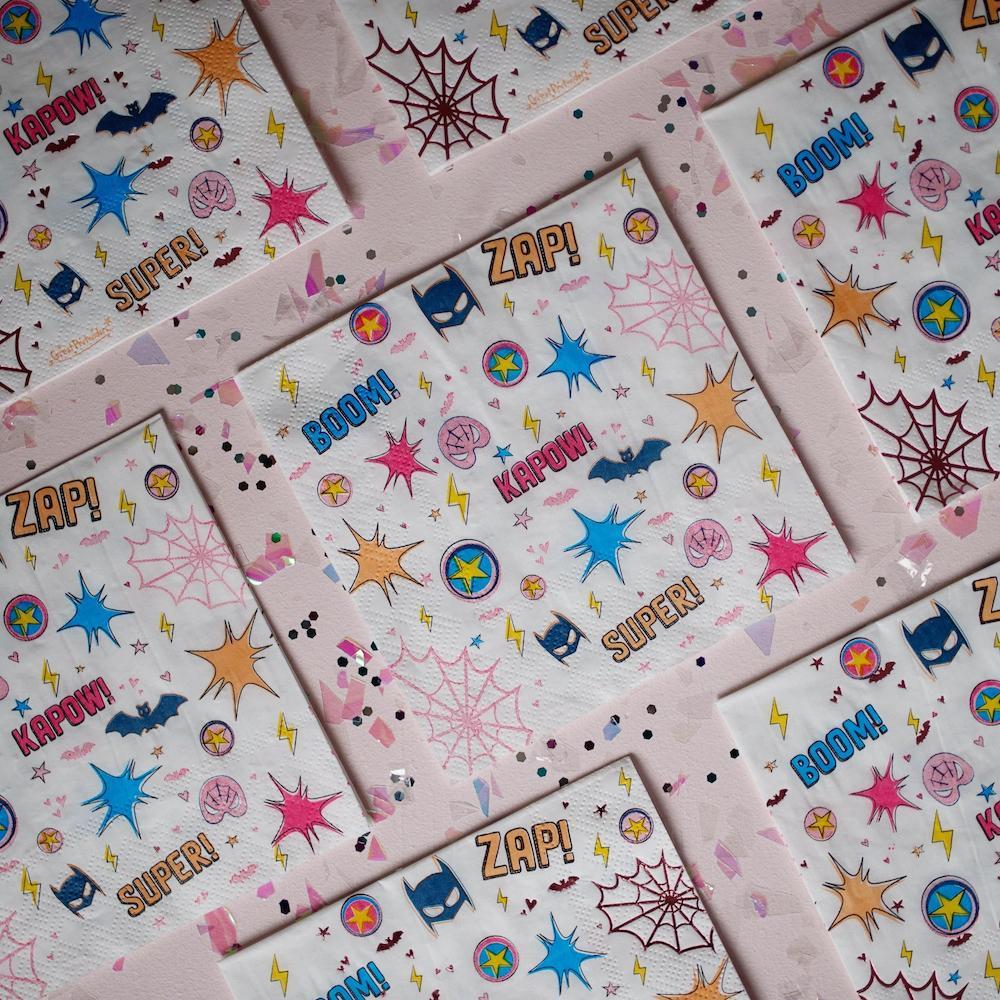 Set de 20 serviettes - Superhero star