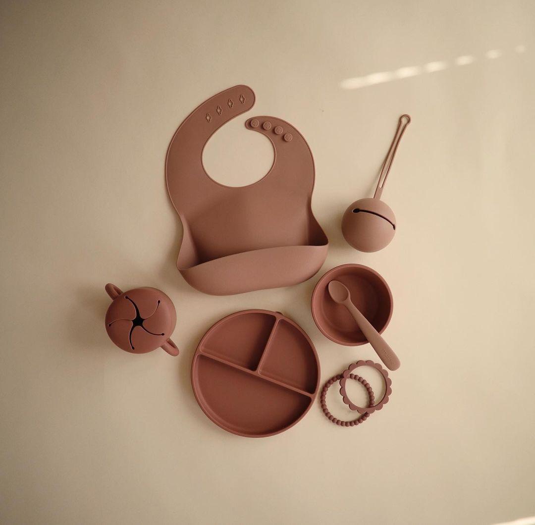 Assiette silicone - Cloudy Mauve