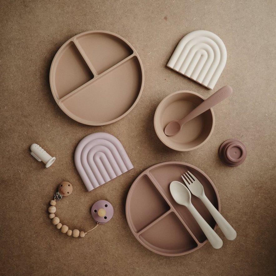 Assiette silicone - Cloudy Mauve