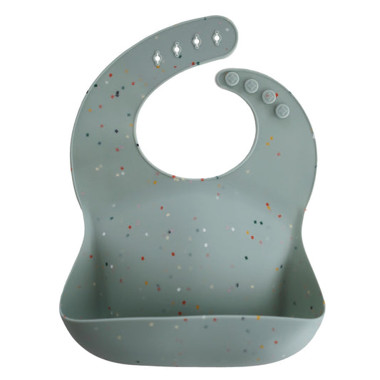 Bavoir en silicone - Cambridge Blue  Confetti