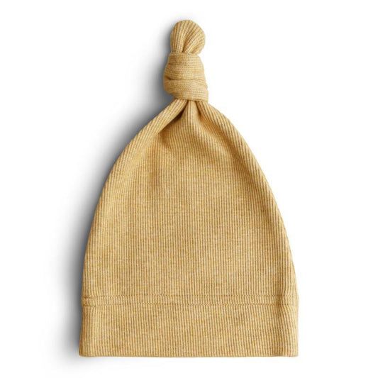 Bonnet bébé beanie - Mustard Melange