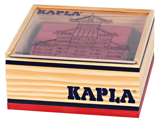 Coffret 40 planchettes Kapla colorées - rouge