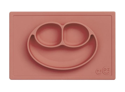 Assiette/set de table en silicone - Happy Mat - Terre de sienne