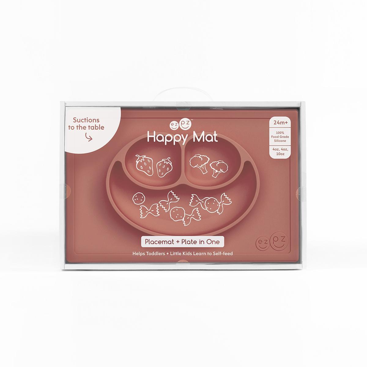 Assiette/set de table en silicone - Happy Mat - Terre de sienne