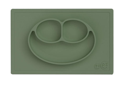 Assiette/set de table en silicone - Happy Mat - Olive