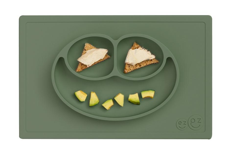 Assiette/set de table en silicone - Happy Mat - Olive