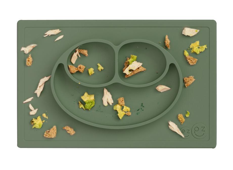 Assiette/set de table en silicone - Happy Mat - Olive