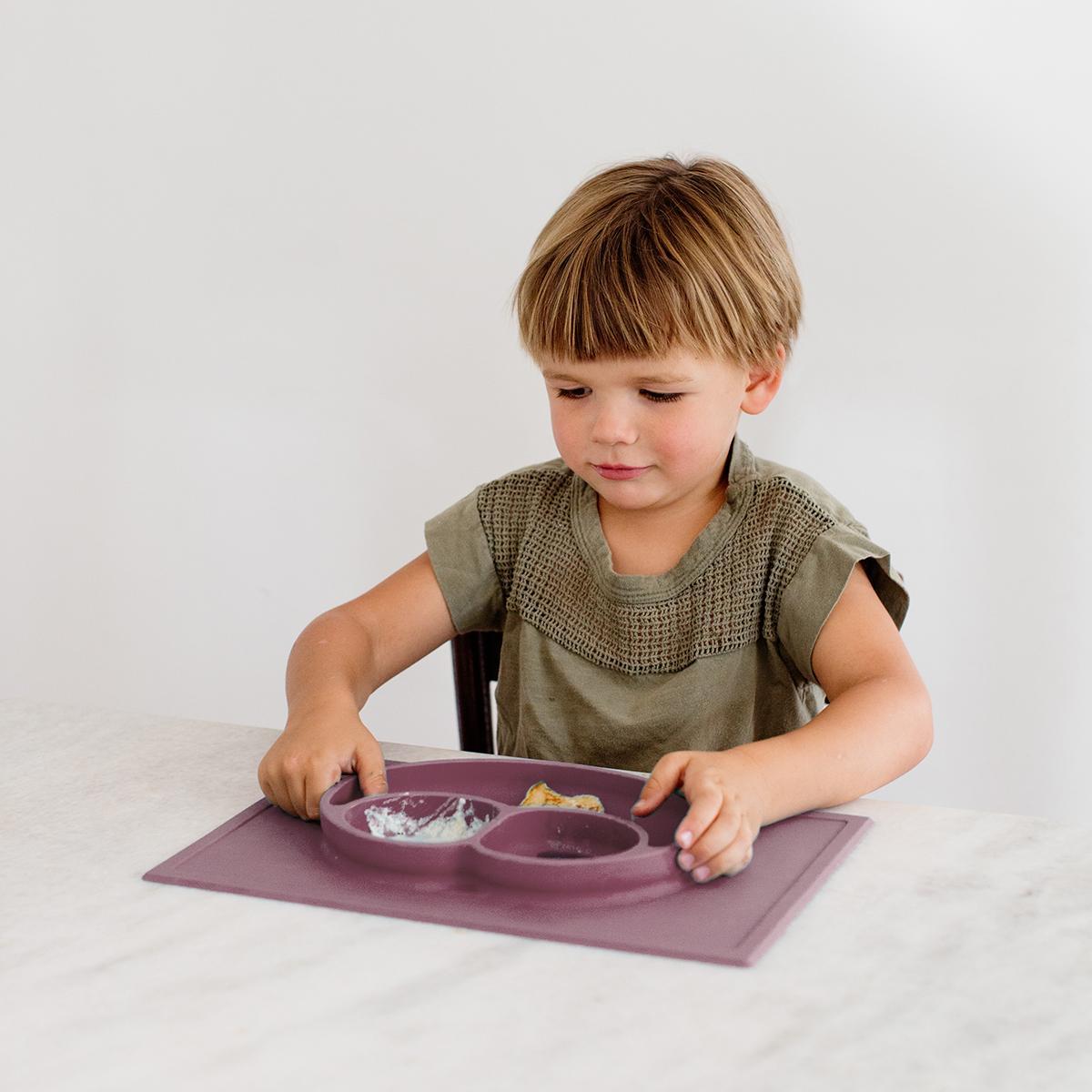 Assiette/set de table en silicone - Happy Mat - Mauve