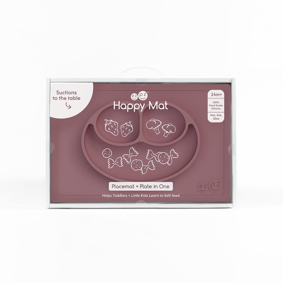 Assiette/set de table en silicone - Happy Mat - Mauve