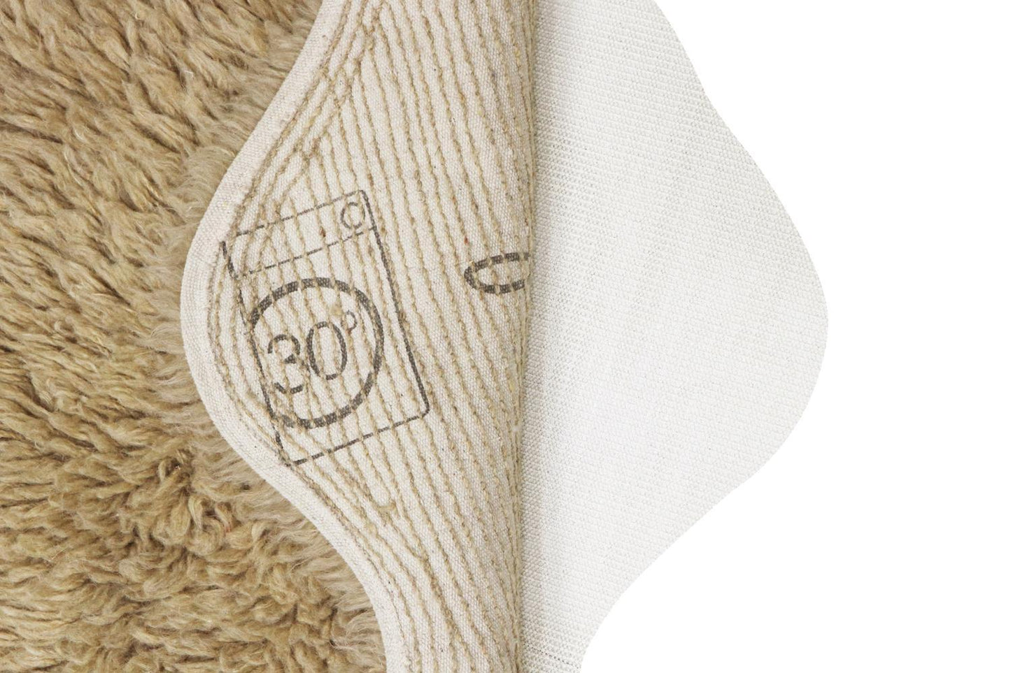 Tapis en laine lavable Woolly Sheep Beige 75x110 Collection Woolable - Lorena Canals