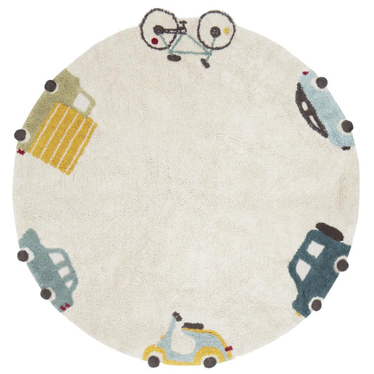 Tapis rond lavable Wheels Ø 140 cm - Lorena Canals