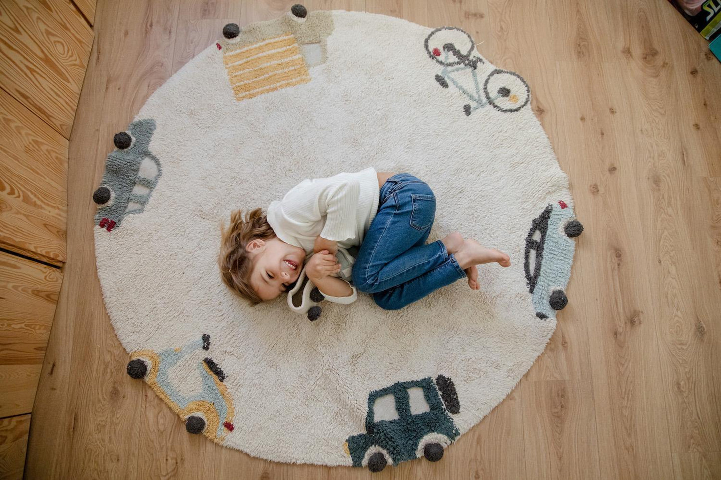 Tapis rond lavable Wheels Ø 140 cm - Lorena Canals