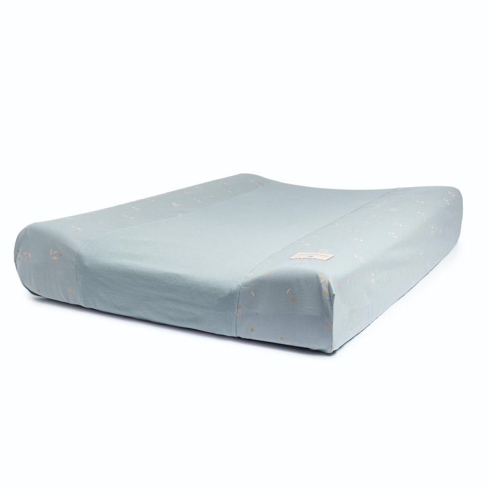 Housse de matelas à langer Calma Willow soft blue - Nobodinoz