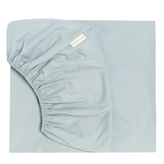 Drap-housse Tibet lit bébé Soft blue - Nobodinoz