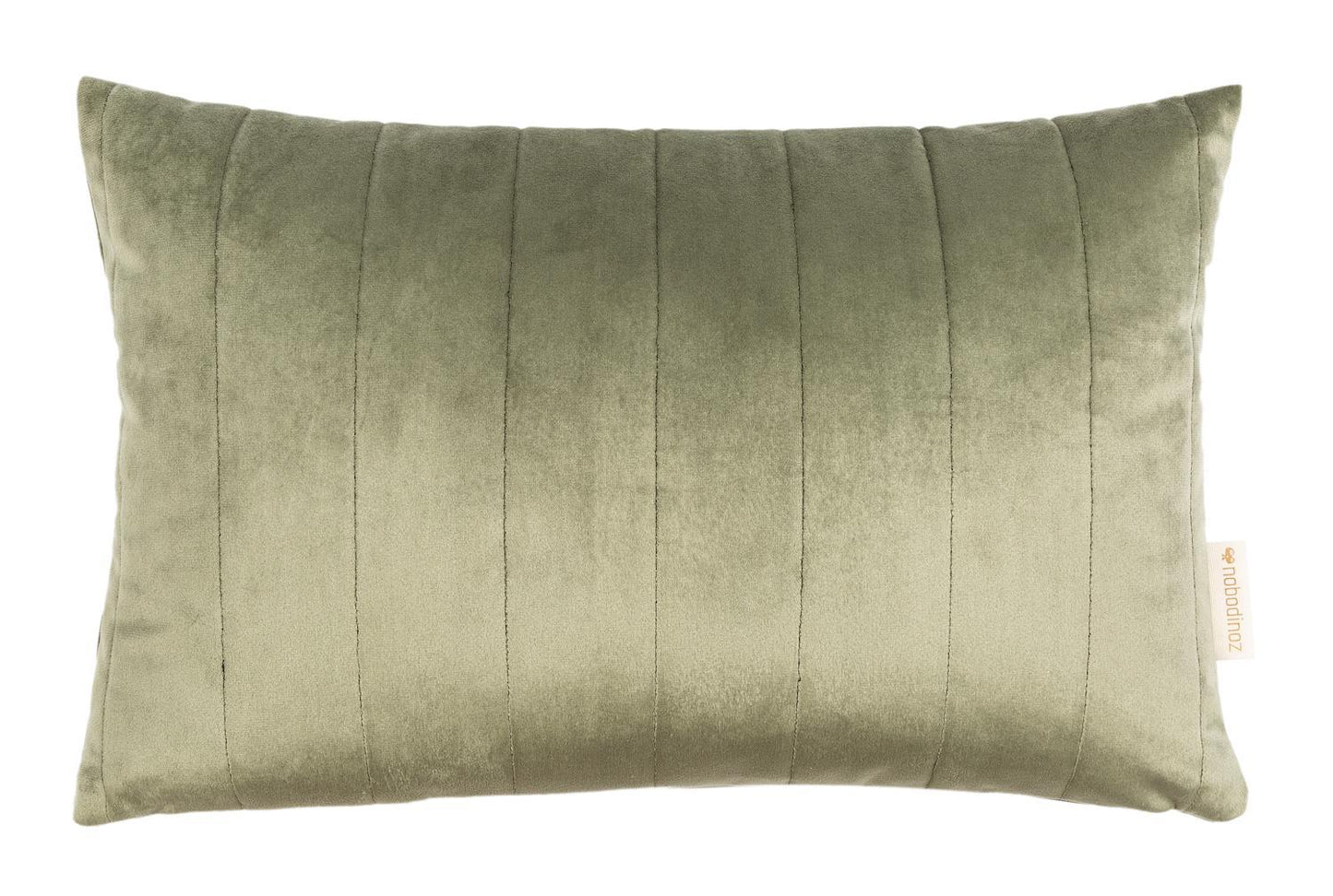 Coussin Akamba velvet olive green - Nobodinoz