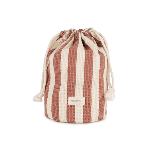 Pochette de plage Portofino Rusty Red Stripes - Nobodinoz