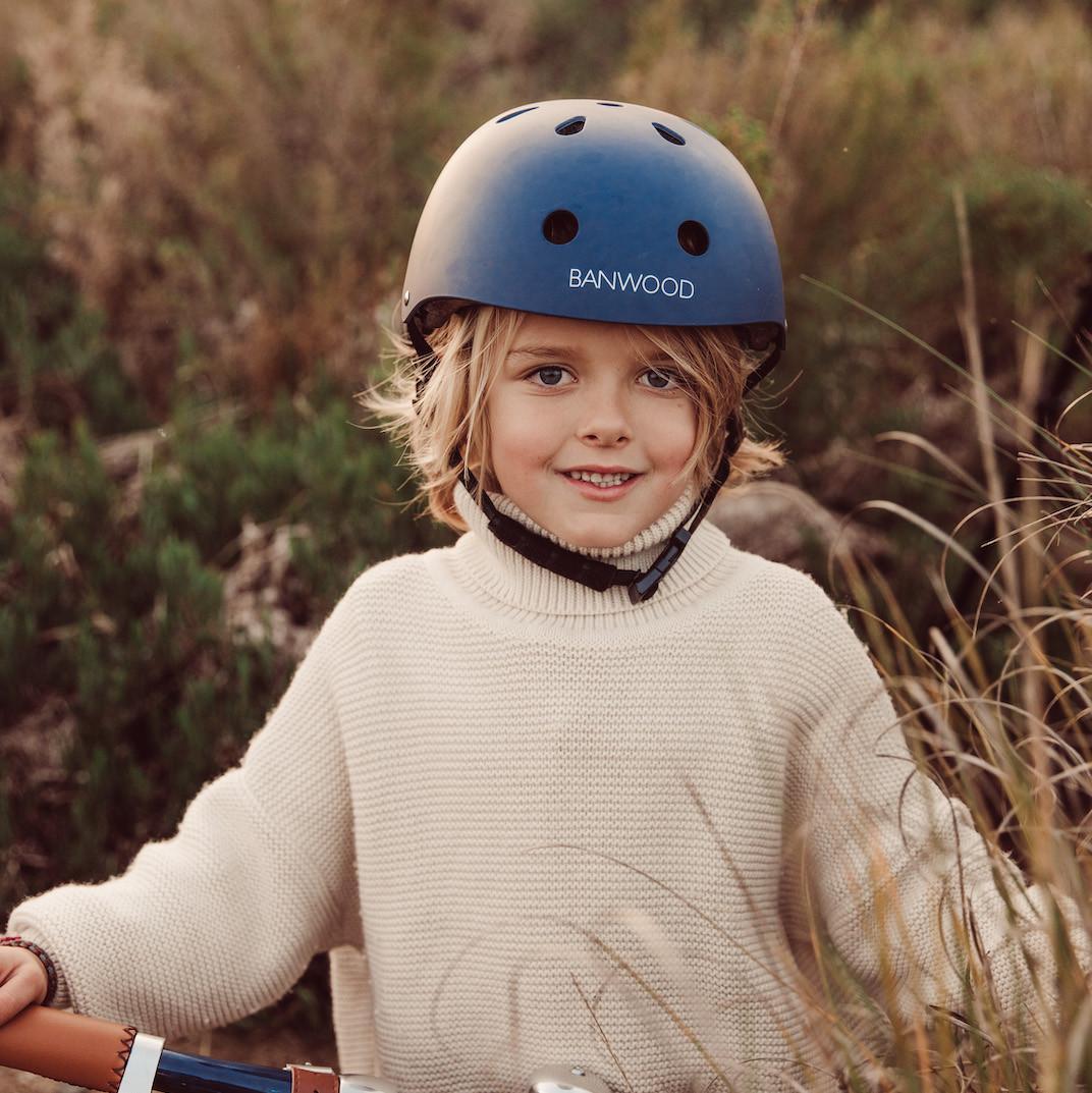 Casque de vélo enfant bleu marine - Banwood