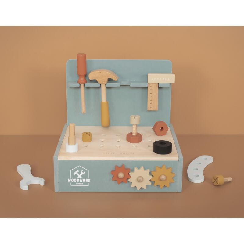 Mini etabli avec outils en bois - Little Dutch