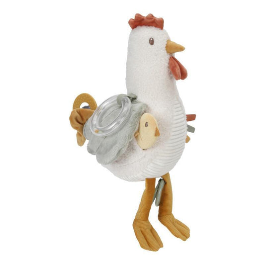 Peluche d'activité poulet 25cm Little Farm - Little Dutch