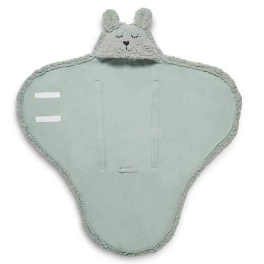 Couverture portefeuille bunny ash green - Jollein