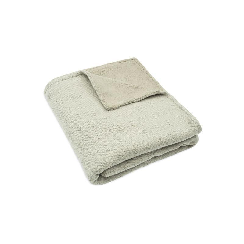 Couverture Grain knit Olive green/Velvet 100 x 150 cm - Jollein