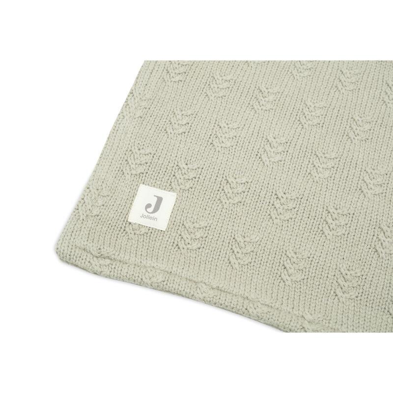 Couverture Grain knit Olive green/Velvet 100 x 150 cm - Jollein