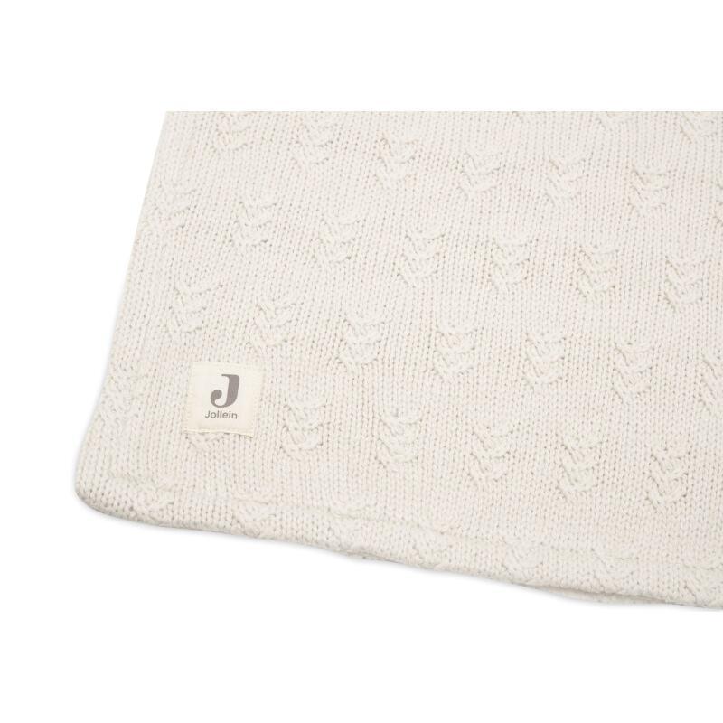 Couverture Grain knit Oatmeal/Velvet 100 x 150 cm - Jollein