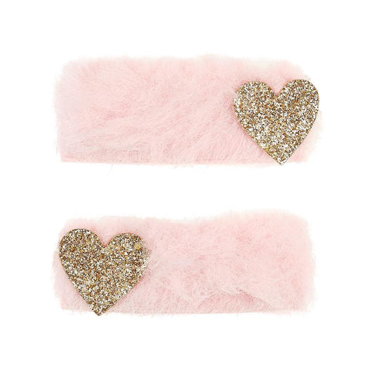 Pinces à cheveux Jolia - coeur - rose clair - Lot de 2 - Souza for Kids