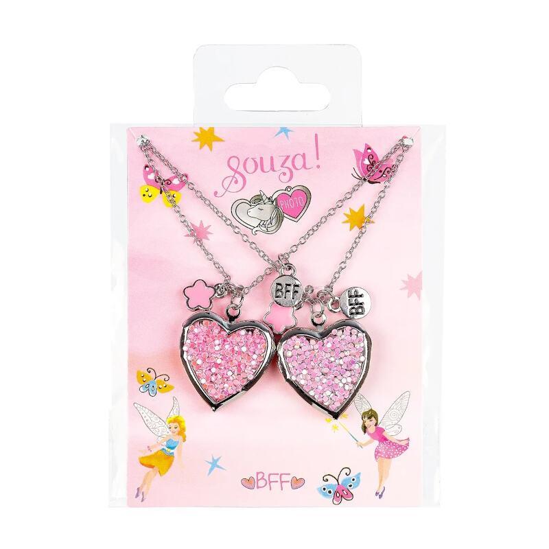 Collier BFF coeurs rose paillettes - Souza for Kids