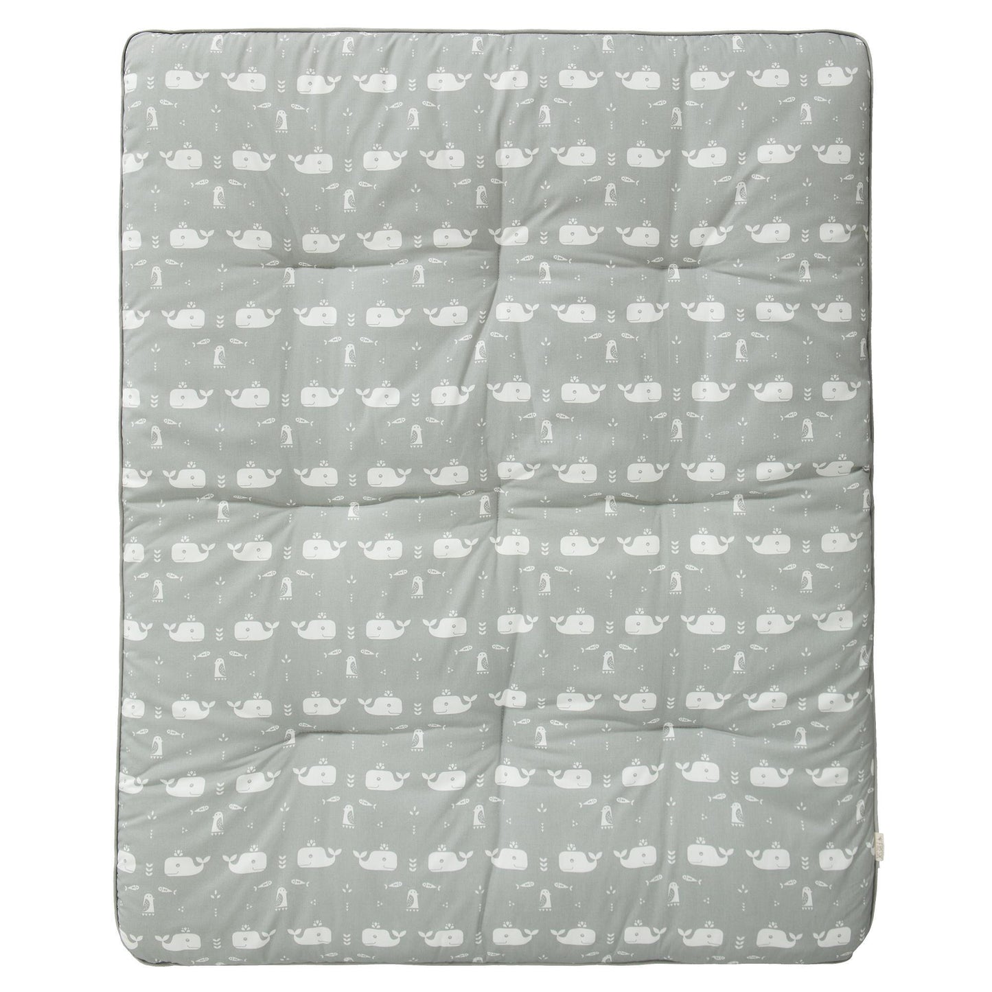 Whale dawn grey park mat - Cotton - 75 x 95 cm - GOTS organic cotton - Machine washable up to 40°C - Fresk