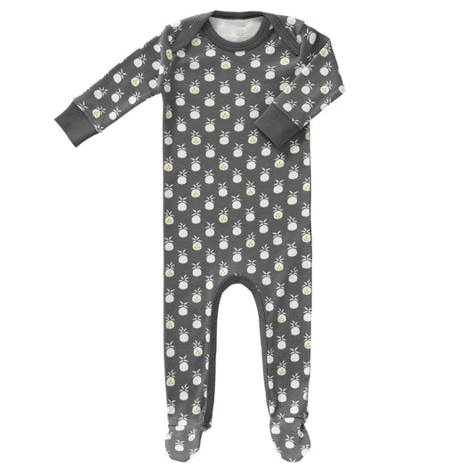 Baby Footed Pyjamas - Anthracite Pineapple Organic Cotton by Fresk