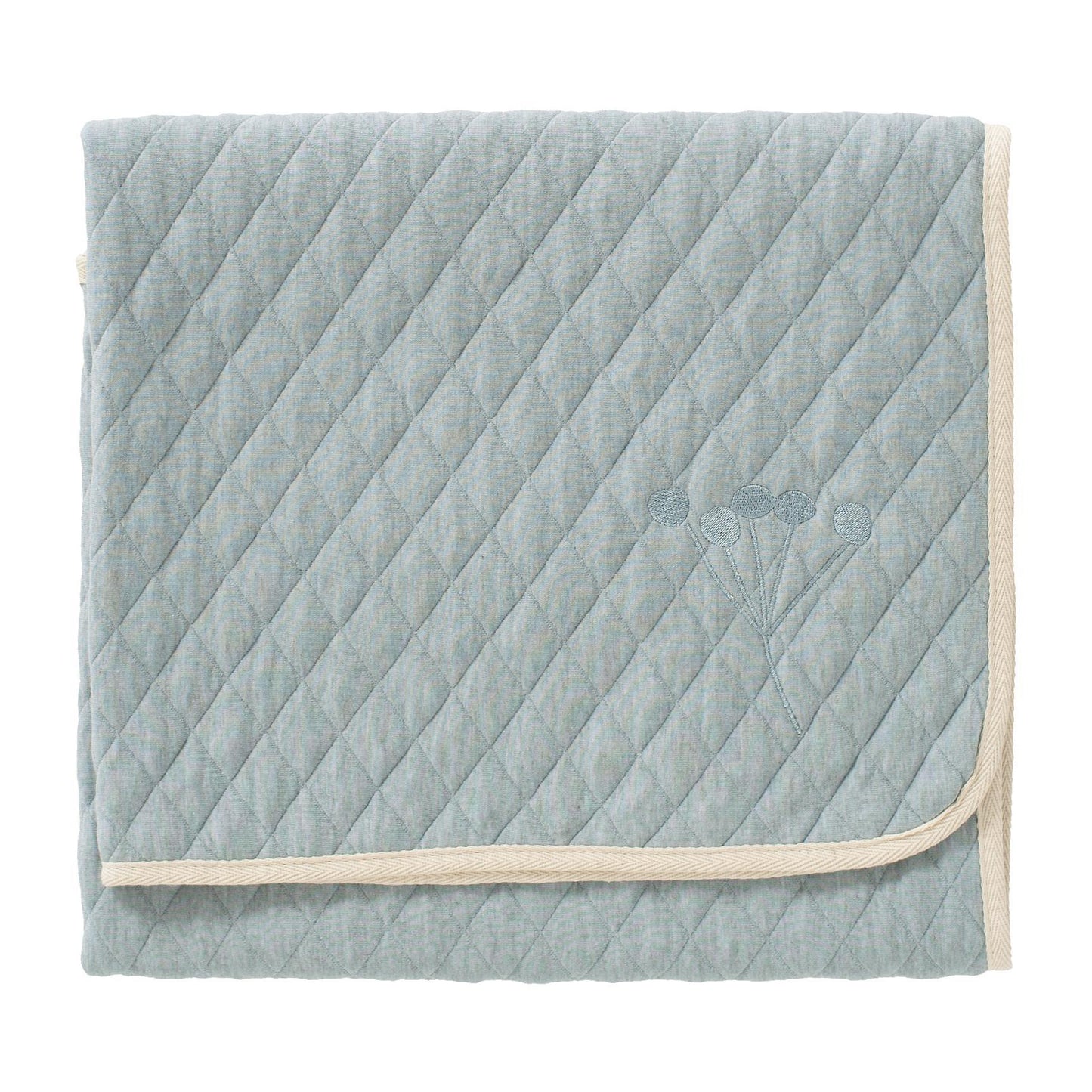 Fresk Nordic 75 x 100 cm Organic Cotton Quilted Blanket - Blue fog