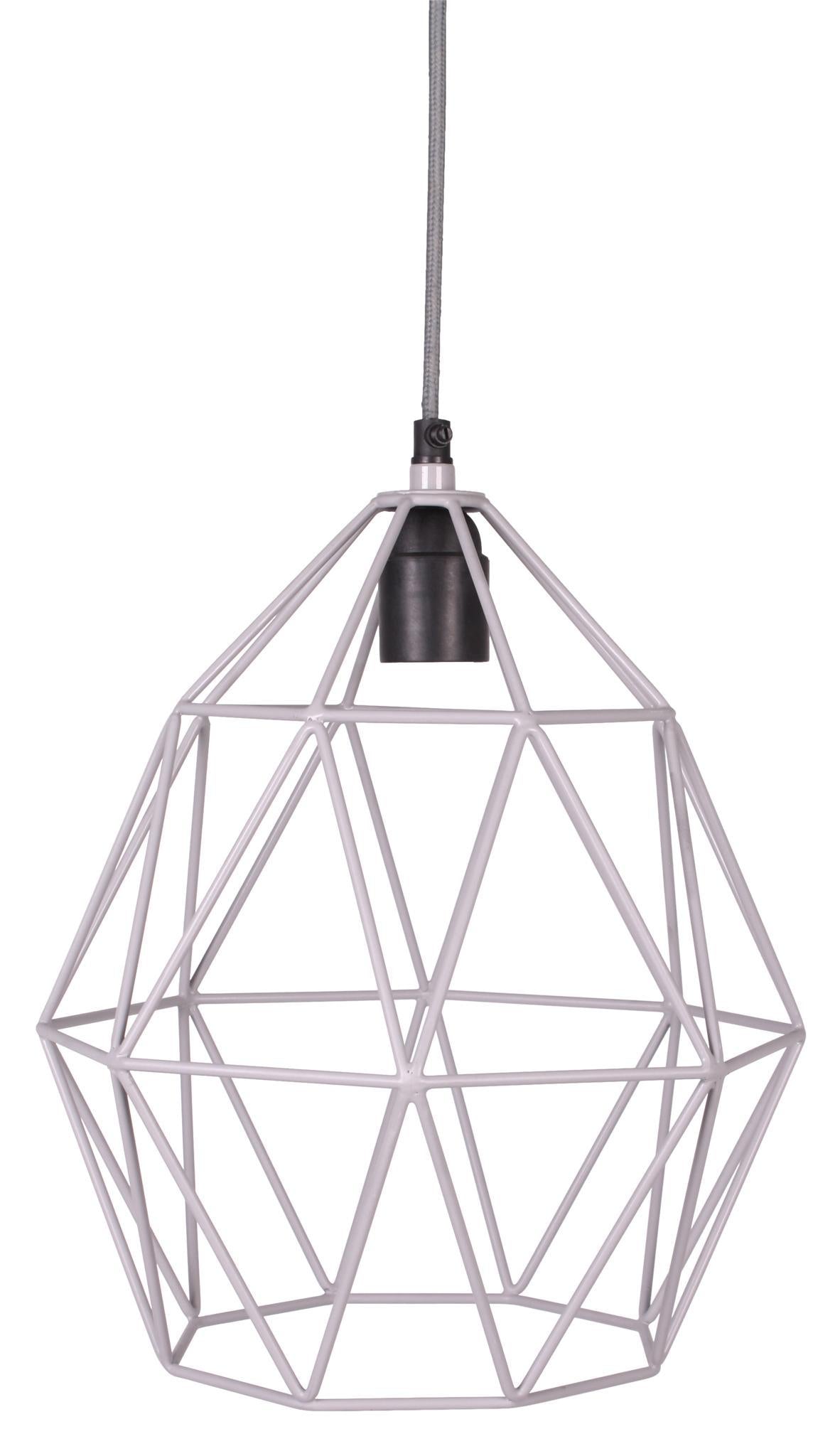 lampe suspension en métal - gris