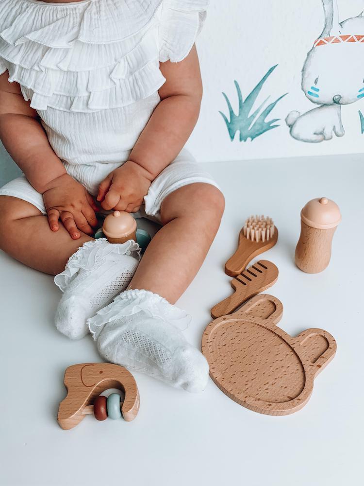 Set repas pour bébé en bois