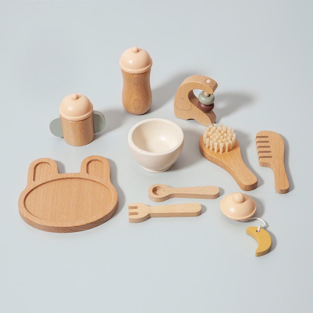 Set repas pour bébé en bois