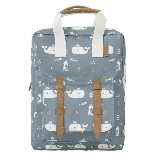 Small backpack - Whale blue fog by FRESK : 100% recycled PET bottles