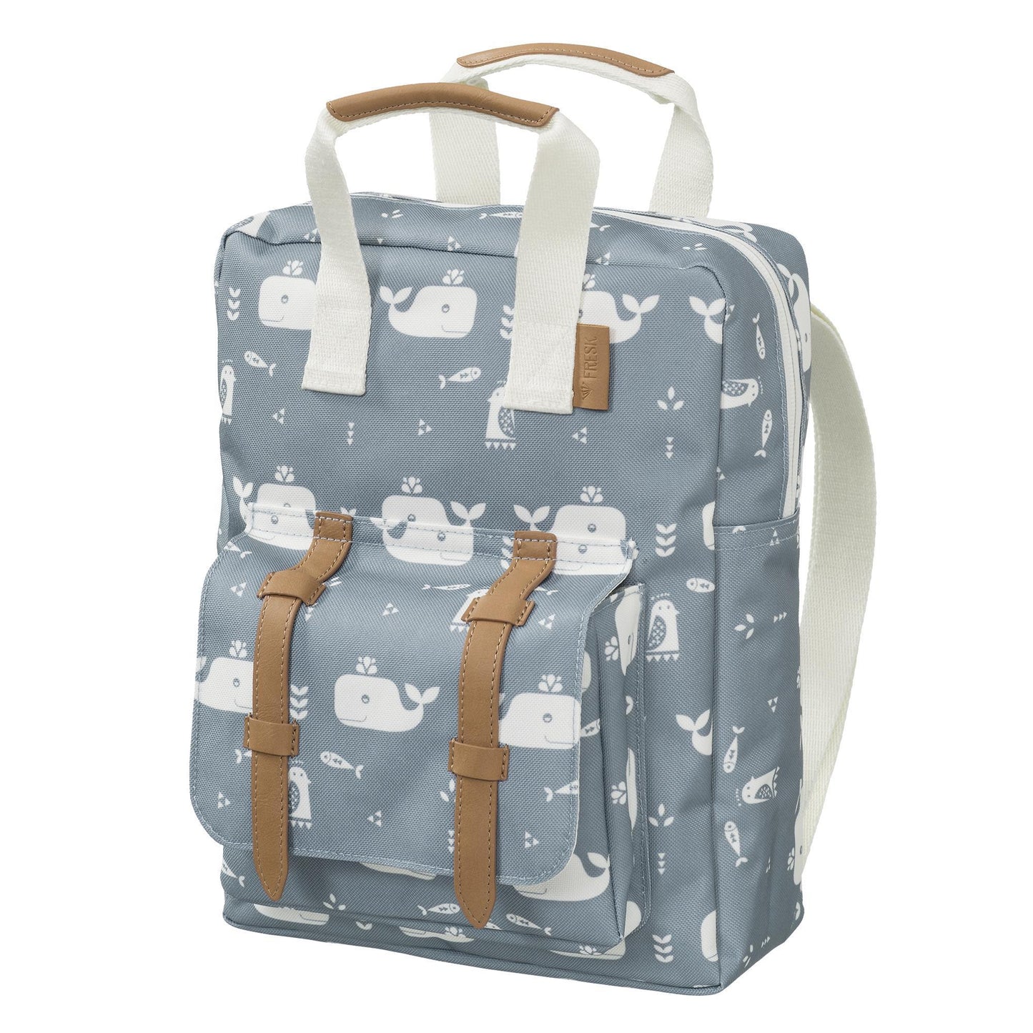 Small backpack - Whale blue fog by FRESK : 100% recycled PET bottles