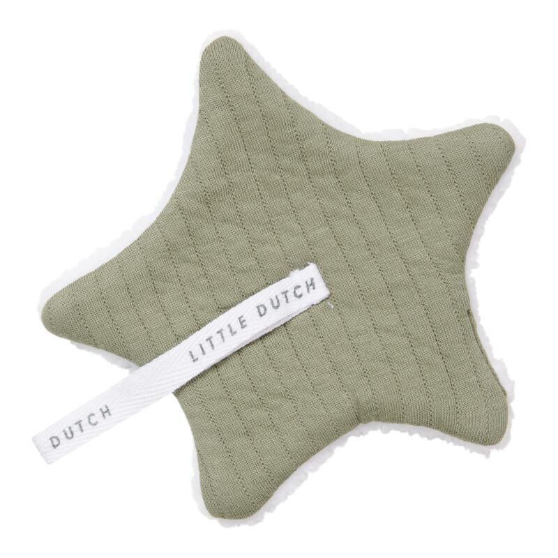 Doudou attache-sucette Pure olive - Little Dutch