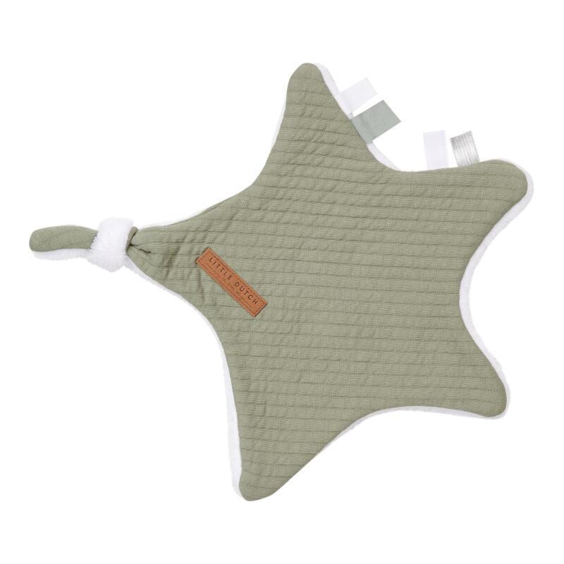 Doudou attache-sucette Pure olive - Little Dutch