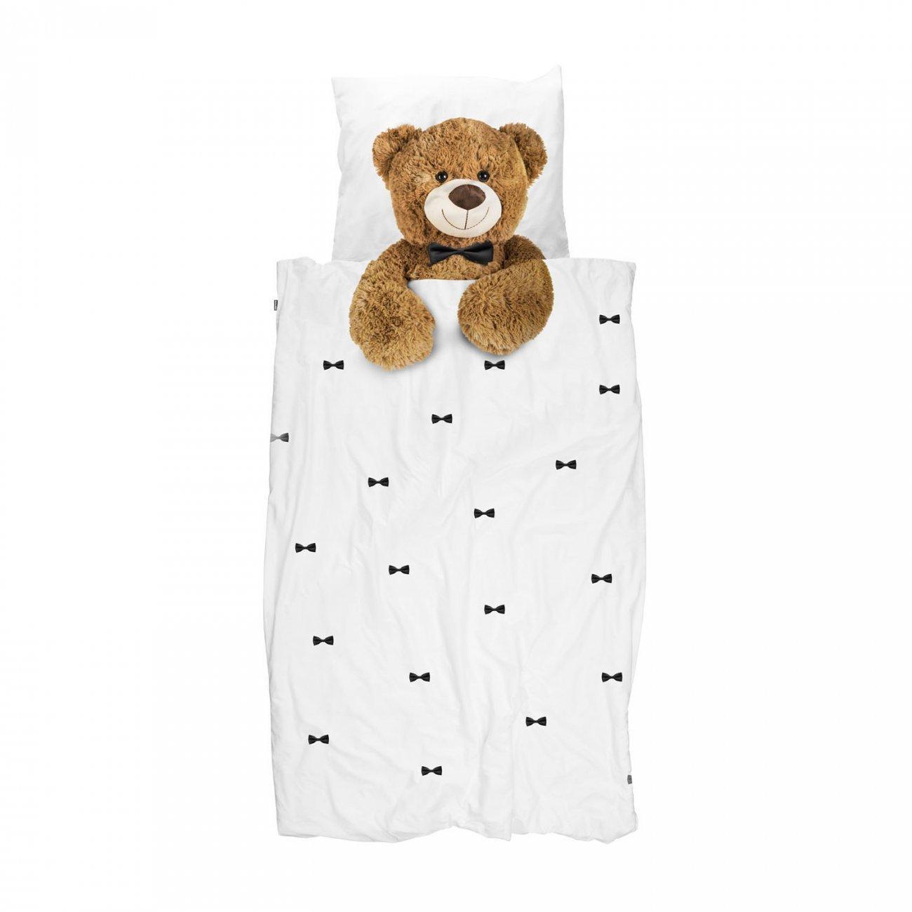 Housse de couette et taie 1p - Ours en peluche en flanelle