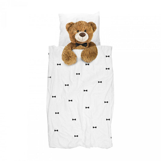 Housse de couette et taie 1p - Ours en peluche en flanelle