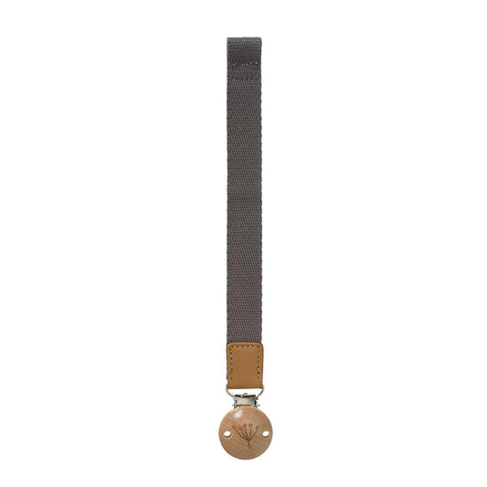 Fresk Dark Night Pacifier Clip with Faux Leather Details