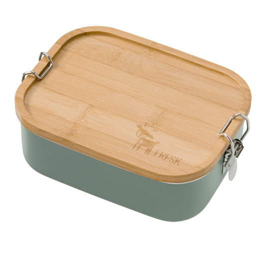 Fresk Deer Boîte à Tartines Chinois Green Steel Bamboo Wood Lunch Box